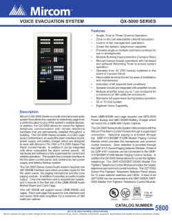 CAT-5800 QX-5000 Series Voice Evacuation System