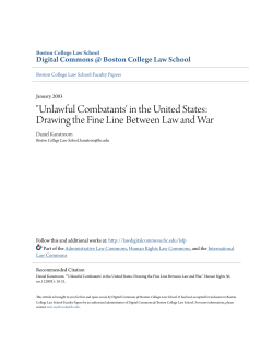 "Unlawful Combatants` in the United States: Drawing the Fine Line