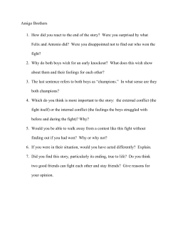 Amigo Brothers 1. How did you react to the end of the story? Were