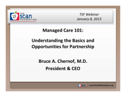 Managed Care 101 - The SCAN Foundation