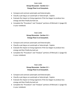 TASK CARD Group Discussion: Section 2.2 &ndash; Energy Flow in an