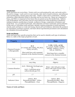 Property Acid Base