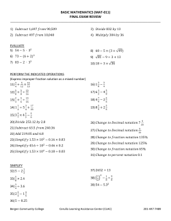basic mathematics (mat-011) final exam review