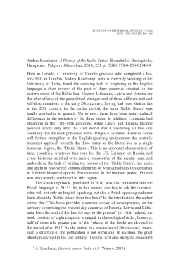 Andres Kasekamp, A History of the Baltic States