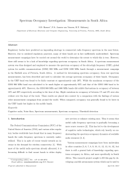 Spectrum Occupancy Investigation: Measurements in South Africa
