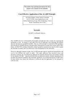 Cost-Effective Application of the ALARP Principle