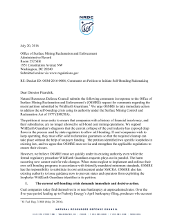 NRDC: Comments on Petition to Initiate Self