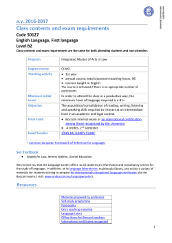Class contents and exam requirements