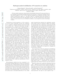 Hydrogen-assisted stabilization of Ni nanowires in solution