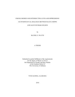 CREOLE BODIES AND INTERSECTING LIVES AND