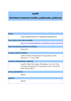 Latin causativization in typological perspective