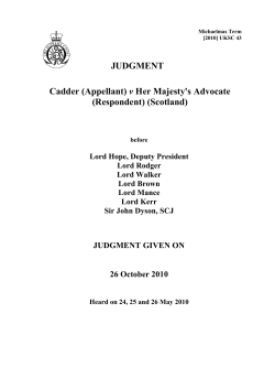 JUDGMENT Cadder - The Supreme Court