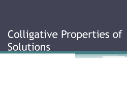 Colligative Properties of Solutions