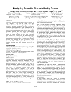 Designing Reusable Alternate Reality Games