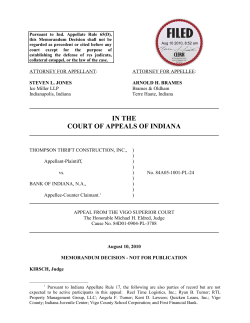 Thompson Thrift Construction, Inc. v. Bank of Indiana, N.A.