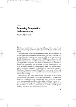 one Renewing Cooperation in the Americas