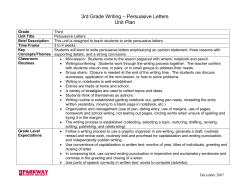 3rd Grade Writing &ndash; Persuasive Letters Unit Plan