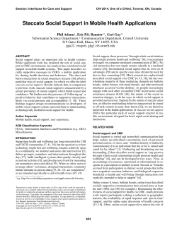 Staccato Social Support in Mobile Health Applications