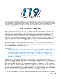 Paul: The Nazarene Ringleader