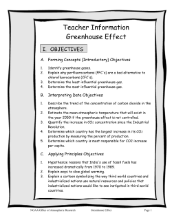 Teacher Information Greenhouse Effect
