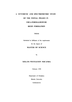 a synthetic and spectrometric study of the initial phases in urea