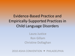 Evidence-Based Practice and Empirically-Supported