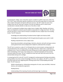 THE SAT AND ACT TESTS