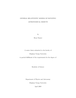 GENERAL RELATIVISTIC MODELS OF ROTATING