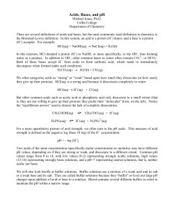 Acids, Bases, and pH