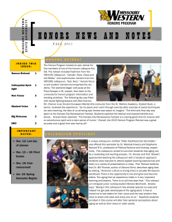 honors news and notes - Missouri Western State University