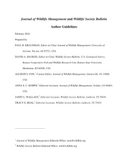 Author Guidelines - The Wildlife Society