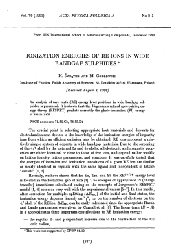 IONIZATION ENERGIES OF RE IONS IN WIDE BANDGAP