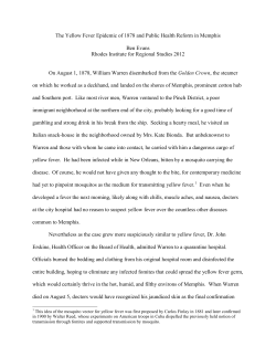 The Yellow Fever Epidemic of 1878 and Public Health
