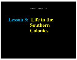 Lesson 3: Life in the Southern Colonies