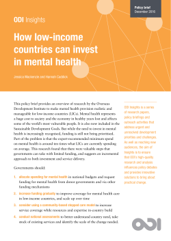 How low-income countries can invest in mental health