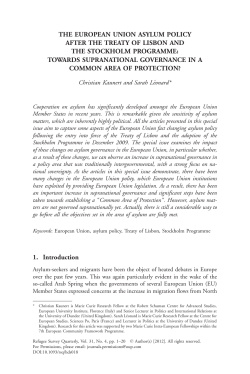 the european union asylum policy after the treaty