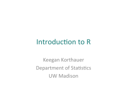 Introduction to R