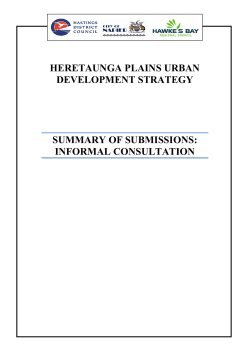 HERETAUNGA PLAINS URBAN DEVELOPMENT STRATEGY