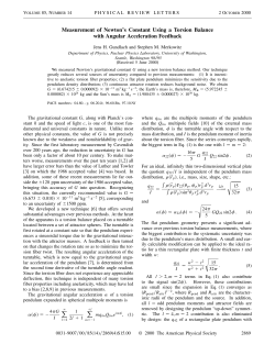 Measurement of Newton`s Constant Using a Torsion Balance with