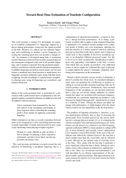 Toward Real-Time Estimation of Tonehole