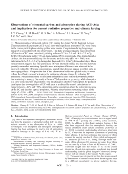 Observations of elemental carbon and absorption during ACE