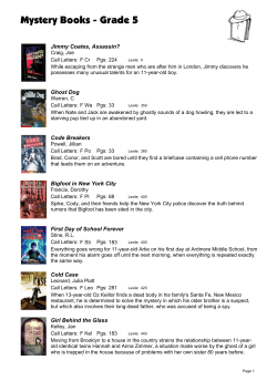 Mystery Books - Grade 5