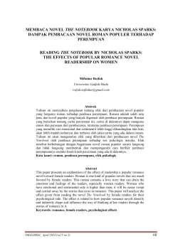 MEMBACA NOVEL THE NOTEBOOK KARYA NICHOLAS SPARKS