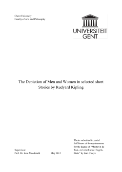 The Depiction of Men and Women in selected short Stories by