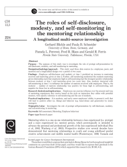 The roles of self-disclosure, modesty, and self - AOW-Bonn
