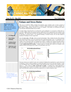 Fatigue And Stress Ratios