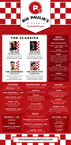 Big Paulies Menu - Big Paulie`s Pizzeria