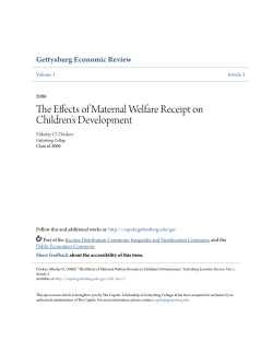 The Effects of Maternal Welfare Receipt on Children`s Development