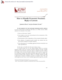 How to Handle Economic Freedom: Reply to