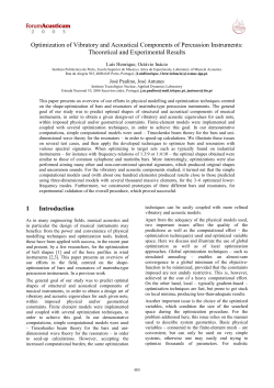Optimization of Vibratory and Acoustical Components of